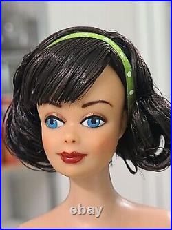 OOAK Vintage Barbie Midge Doll Reroot Side Part Brunette Color Hair Barbie Nude