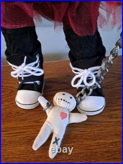 Ooak american girl doll love goth vibes with face up and custom outfit