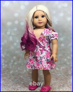 Ooak custom american girl doll Pink Hair