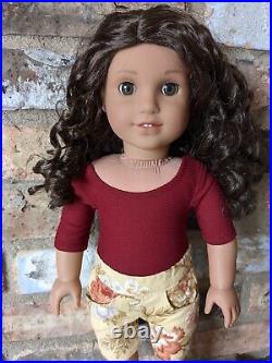 Paulina Custom American Girl Doll OOAK Dark Brown Curly Hair Amber Eyes Lea