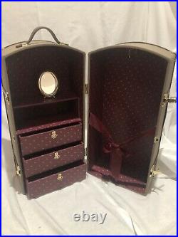 Pleasant Company American Girl Samantha Steamer Trunk with oval brass mirror
