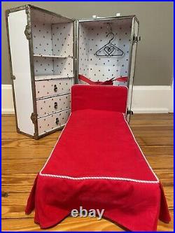 Pleasant Company/PreAmerican Girl Doll Molly Trunk Case Luggage+ Bed & 2Hangers