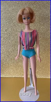 RARE American Girl Barbie patent Pending 1958 withOrig bathing suit/outfits
