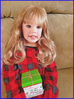 Rare Large Great American Doll Gadco Child Girl Waiting For Santa Christmas