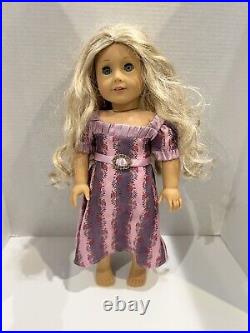 Retired American Girl Doll Caroline, No Box, Holiday Dress, Blonde Curly Hair