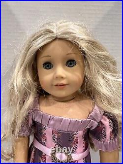 Retired American Girl Doll Caroline, No Box, Holiday Dress, Blonde Curly Hair