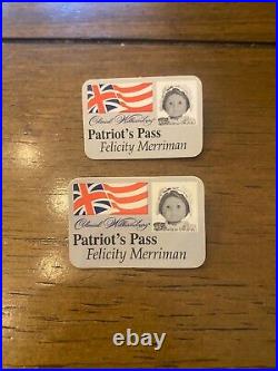 Retired American Girl Felicity's Patriot's Pass RARE (two available)