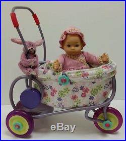 Retired American Girl doll Felicity Baby Polly & Stroller Bunny Rabbit Complete