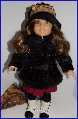 Retired Rebecca American Girl Doll 18 w Meet Outfit, Accessories Black Coat Lot