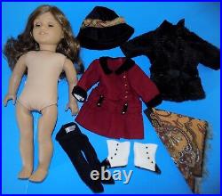 Retired Rebecca American Girl Doll 18 w Meet Outfit, Accessories Black Coat Lot