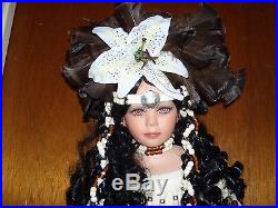 Rustie NATIVE AMERICAN INDIAN Porcelain Girl Doll 1999 30 Tall #0083/2000