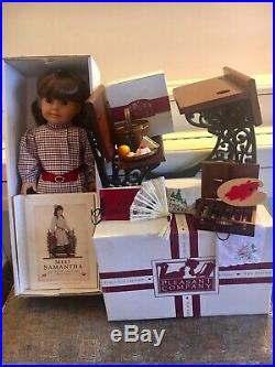 Samantha Pleasant Company doll desk summer amusements tea tin lunchbox art box