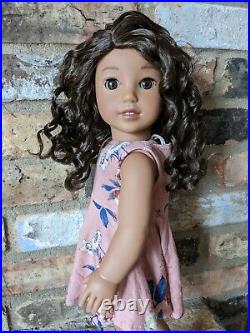 Tessa Custom American Girl Doll Dark Brown Curly Hair Brown Eyes Nanea
