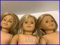 Three 18 American Girl Dolls Blonde Blue Eyes Teeth