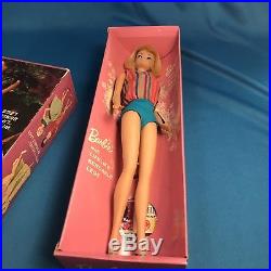 VINTAGE AMERICAN GIRL Blonde BARBIE Doll wBOX, Original Swimsuit, Shoes, Booklet