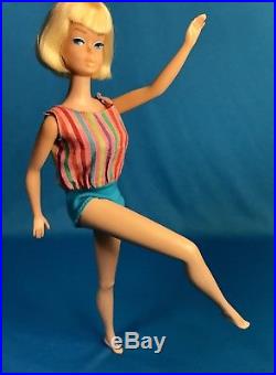 VINTAGE AMERICAN GIRL Pale Blonde BARBIE Doll w Original Swimsuit