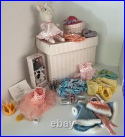 VTG 2000 Large Lot American Girl Angelina Ballerina Doll, Box + Outfits FAB