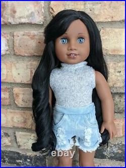 Vanessa Custom African American Girl Doll OOAK Black Curly Hair Blue Eyes Sonali