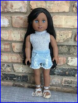 Vanessa Custom African American Girl Doll OOAK Black Curly Hair Blue Eyes Sonali