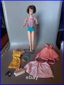VintageBarbie American Girl 1958JapanBrunette Bob with 1960's clothes-more