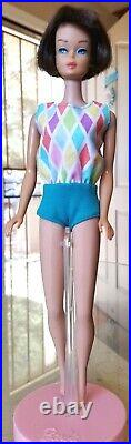 Vintage 1965 High Color Brunette American Girl Barbie Bendable Legs with Swimsuit
