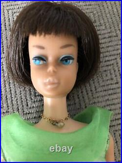 Vintage American Girl Brunette Barbie Doll In Tagged Outfit