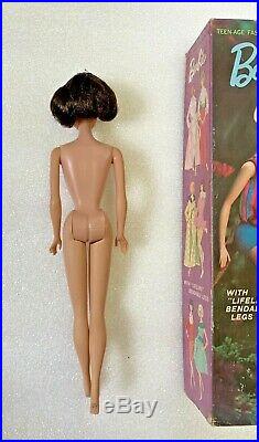 Vintage American Girl Brunette Side Part Barbie Doll w Box OSS Stand Pamphlet