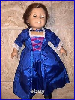 Vintage American Girl Felicity Merriman 91 with Rare Blue Holiday Gown & Necklace