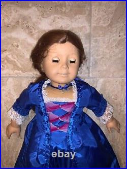 Vintage American Girl Felicity Merriman 91 with Rare Blue Holiday Gown & Necklace
