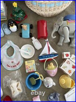 Vintage American Girl Pleasant Company Bitty Baby Lot Moses Basket Toys Outfits