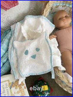 Vintage American Girl Pleasant Company Bitty Baby Lot Moses Basket Toys Outfits