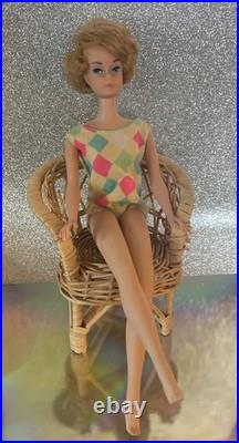 Vintage Barbie /AG face/bendable legs/RARE color magic suit /Easter dress/box