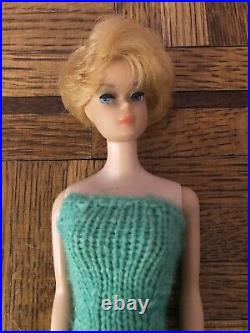 Vintage Barbie American Girl Bubble Cut Blonde Hair Midge Green Maxi Dress