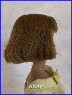 Vintage Barbie American Girl Long Hair wearing Yellow Sheath Dress