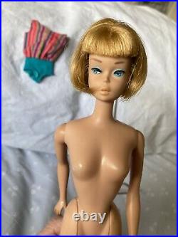 Vintage Barbie American Girl Mattel 1965 Bendable Leg Ash Blonde VG