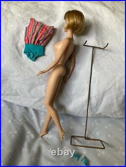 Vintage Barbie American Girl Mattel 1965 Bendable Leg Ash Blonde VG