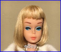 Vintage Barbie Doll American Girl Blonde Long Hair Coral Lip in Mood For Music