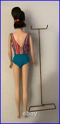 Vintage Barbie Doll American Girl Swirl Ponytail Brunette withOriginal Swimsuit