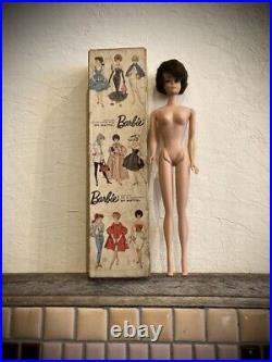 Vintage Barbie Doll Bubblecut Black Mattel 1962 In Box Made in Japan