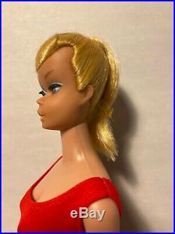 Vintage Barbie Doll Swirl Ponytail American Girl Face Original Hair Ribbon