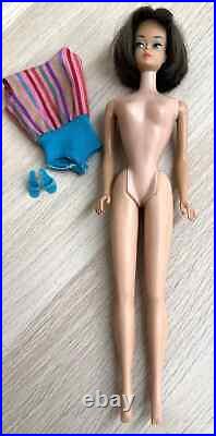 Vintage Barbie Long Hair Silver Brunette American Girl Low Color Orig Sold Nude