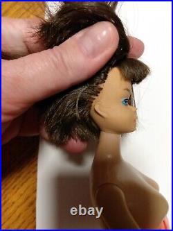 Vintage Barbie Long Hair Silver Brunette American Girl Low Color Orig Sold Nude