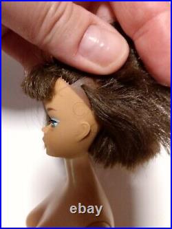 Vintage Barbie Long Hair Silver Brunette American Girl Low Color Orig Sold Nude