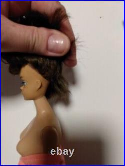 Vintage Barbie Long Hair Silver Brunette American Girl Low Color Orig Sold Nude