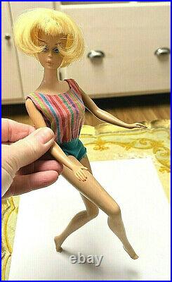 Vintage Bendable Leg American Girl Lemon Blonde Barbie Doll W Orig Swim Suit