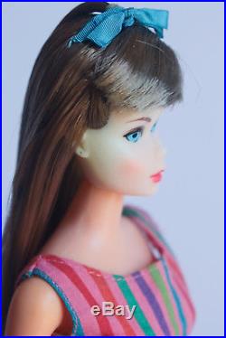 Vintage MOD German Bend Leg Barbie Doll 1966 67 Brownette Auburn American Girl