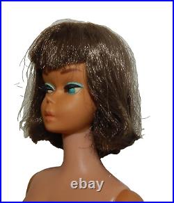 Vintage Mattel American Girl Barbie Doll Long Brunette Hair Peach Lips