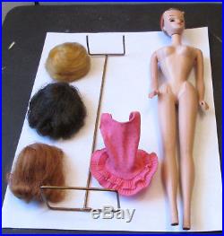 Vintage Miss Barbie Sleep Eye Doll American Girl Bendable Leg Body W Wigs Stand