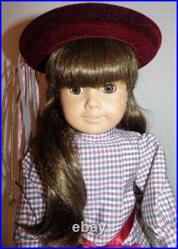 WHITE BODY Samantha Pleasant Company American Girl Doll EUC w Meet Outfit, Hat