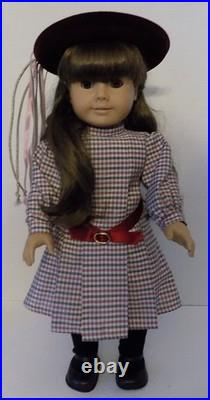 WHITE BODY Samantha Pleasant Company American Girl Doll EUC w Meet Outfit, Hat